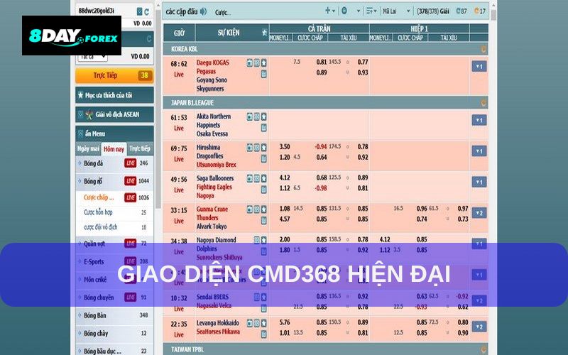 Giao diện sảnh CMD hiện đại