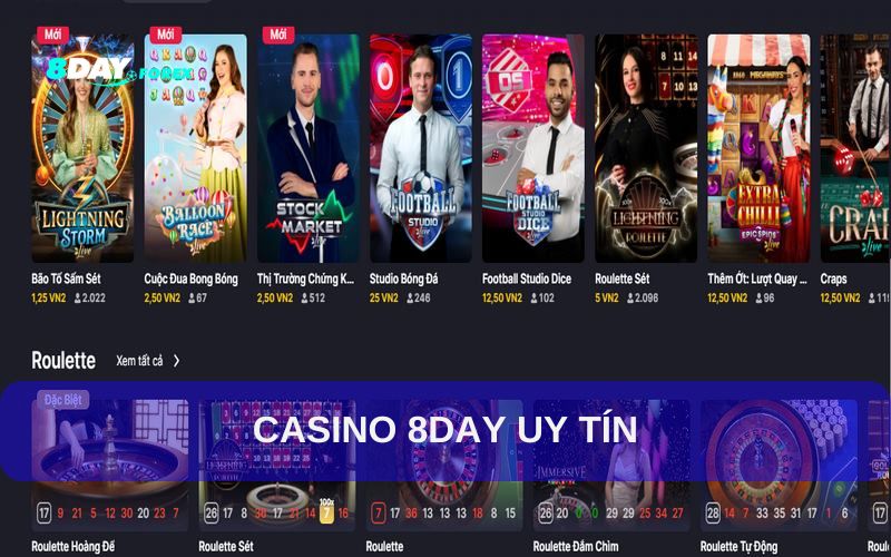 Casino 8DAY hoạt động uy tín