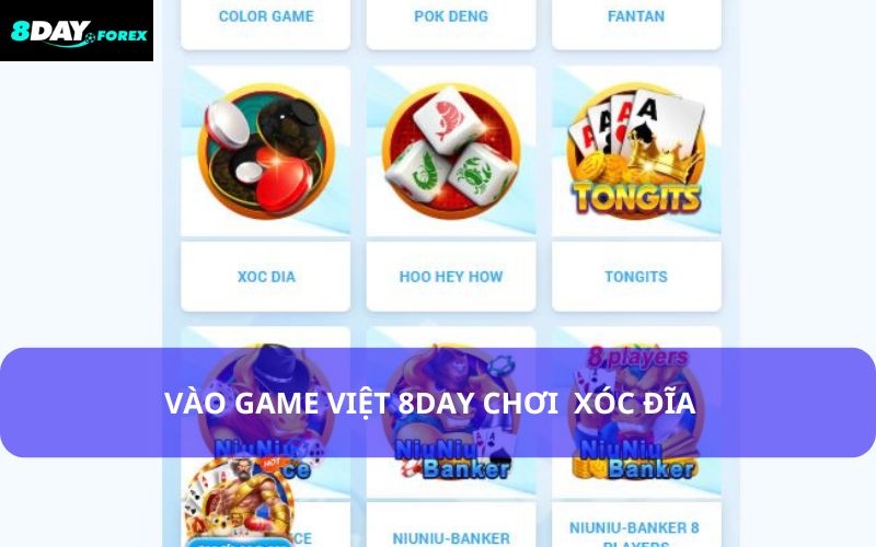 Xóc đĩa là trò chơi được yêu thích tại sảnh game Việt 8Day