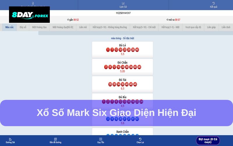 Giao diện cược tại 8DAY hiện đại