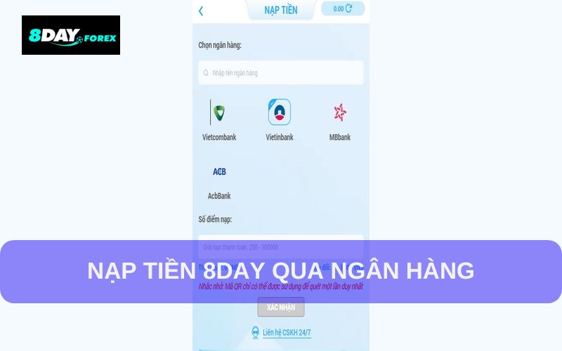 Nạp tiền nhanh qua banking