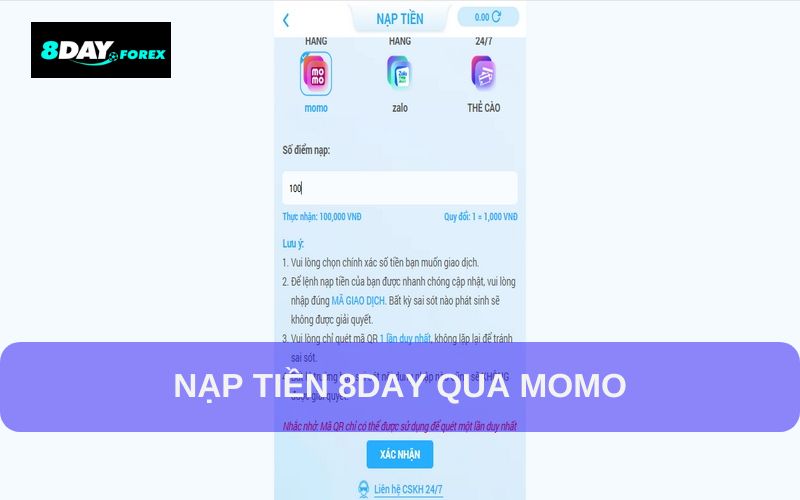 Nạp tiền siêu tốc qua Momo