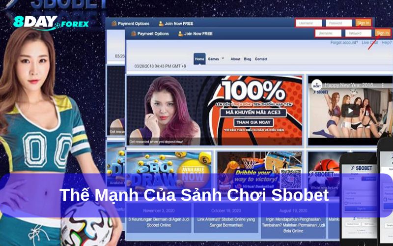 Thế mạnh của sảnh Sbobet 8Day