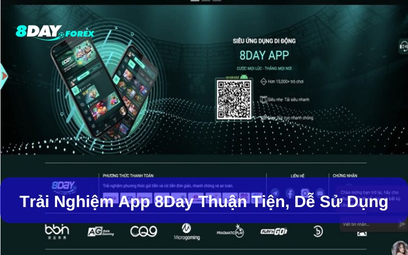 App 8Day giúp người chơi thuận tiện hơn trong trải nghiệm cá cược